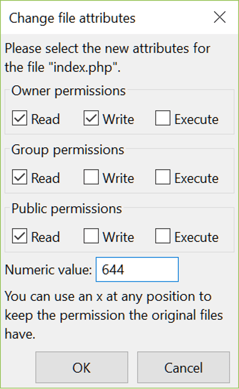 Change WP File Permissions Using FTP